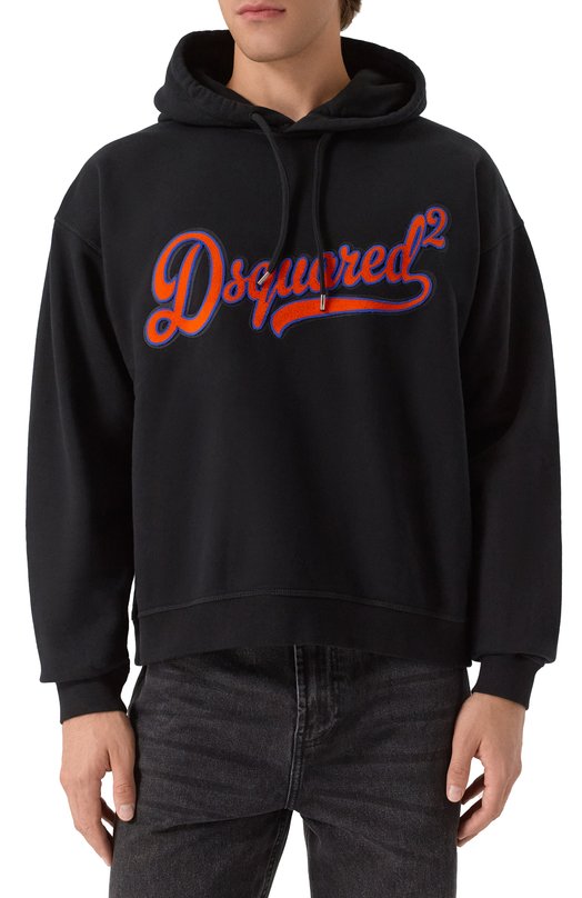 Хлопковое худи Dsquared2 S74GU0898/S25516 Чёрный  S74GU0898/S25516 Фото 3