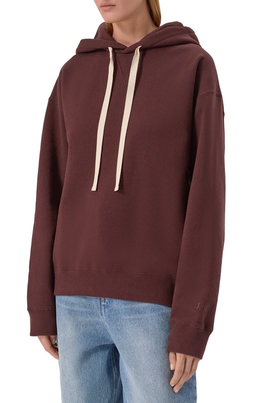 Хлопковое худи Jil Sander J40GU0121/J20039 Коричневый  J40GU0121/J20039 Фото 3