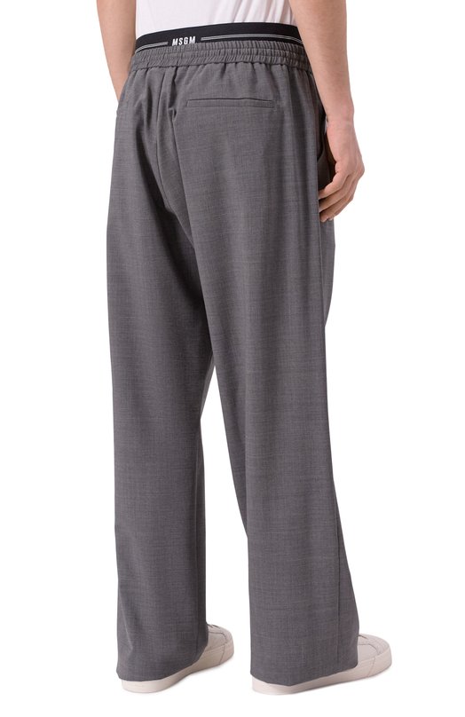 Шерстяные брюки MSGM 3940MP12/257605 Серый  3940MP12/257605 Фото 4