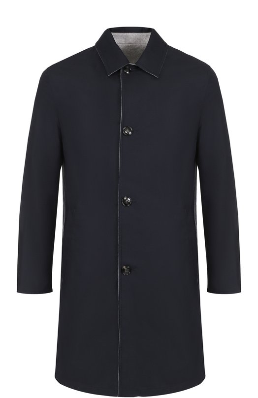 

Двусторонний однобортный плащ Kiton, Синий