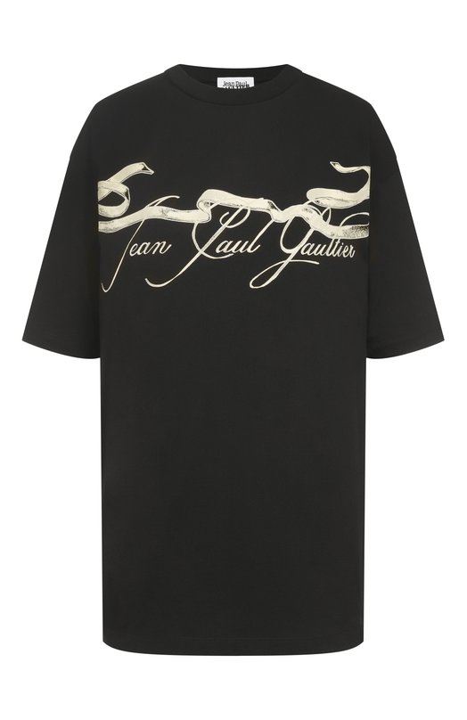 Хлопковая футболка Jean Paul Gaultier 25/34-F-TS118I-J090 Чёрный 25/34-F-TS118I-J090