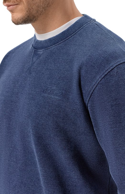 Хлопковый свитшот MC2 Saint Barth C00P001-00490L/C00PER Синий  C00P001-00490L/C00PER Фото 5