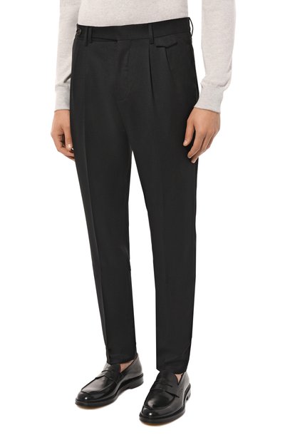 Шерстяные брюки BRUNELLO CUCINELLI черного цвета по цене 99500 руб., арт. ME226B2173, фото 3 Шерстяные брюки BRUNELLO CUCINELLI, арт. ME226B2173, фото 3