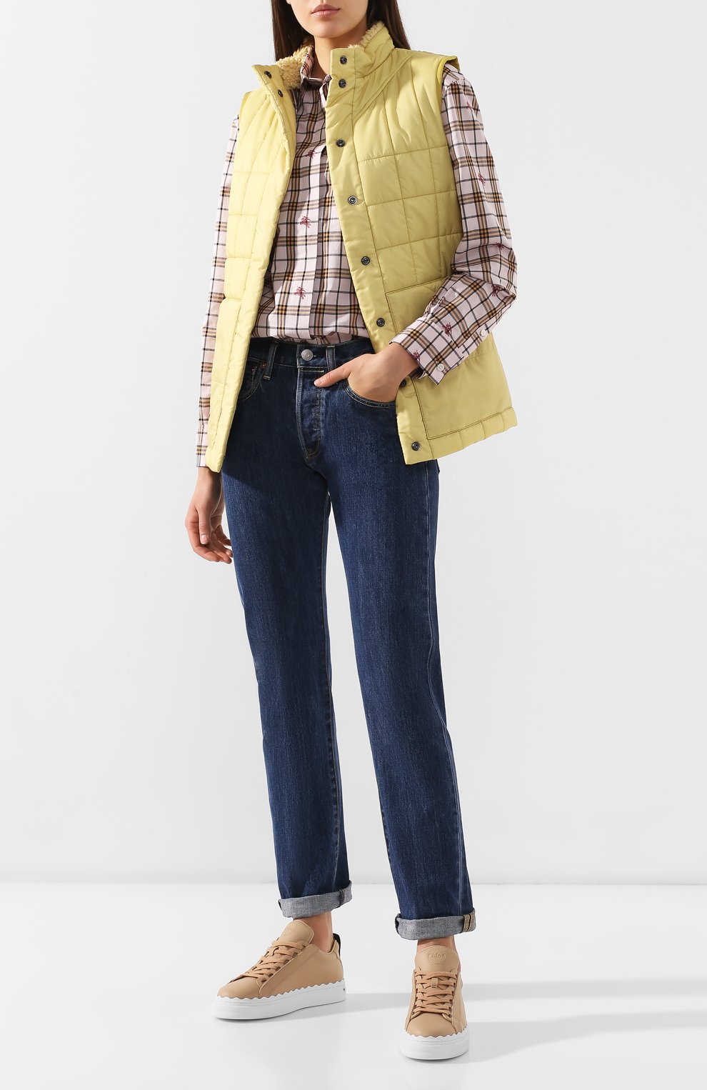 Стеганый жилет BURBERRY желтого цвета по цене 78950 руб., арт. 8005123, фото 2 Стеганый жилет BURBERRY, арт. 8005123, фото 2