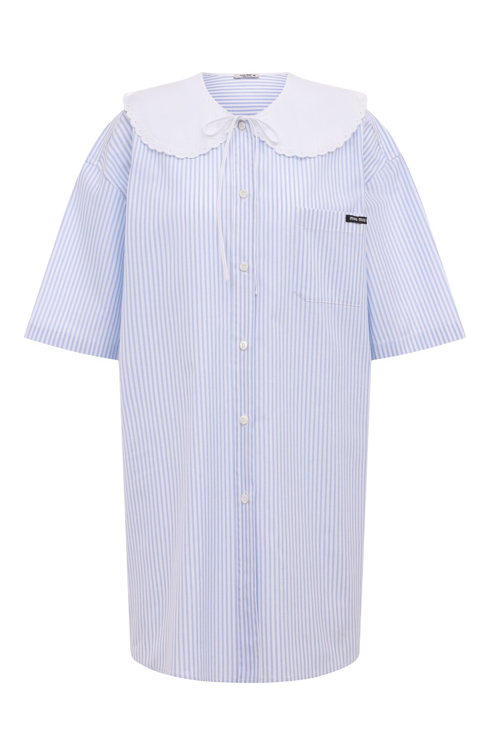 Хлопковое платье MIU MIU голубого цвета по цене 115000 руб., арт. MF4528-10MI-F0012, фото 1 Хлопковое платье MIU MIU, арт. MF4528-10MI-F0012, фото 1