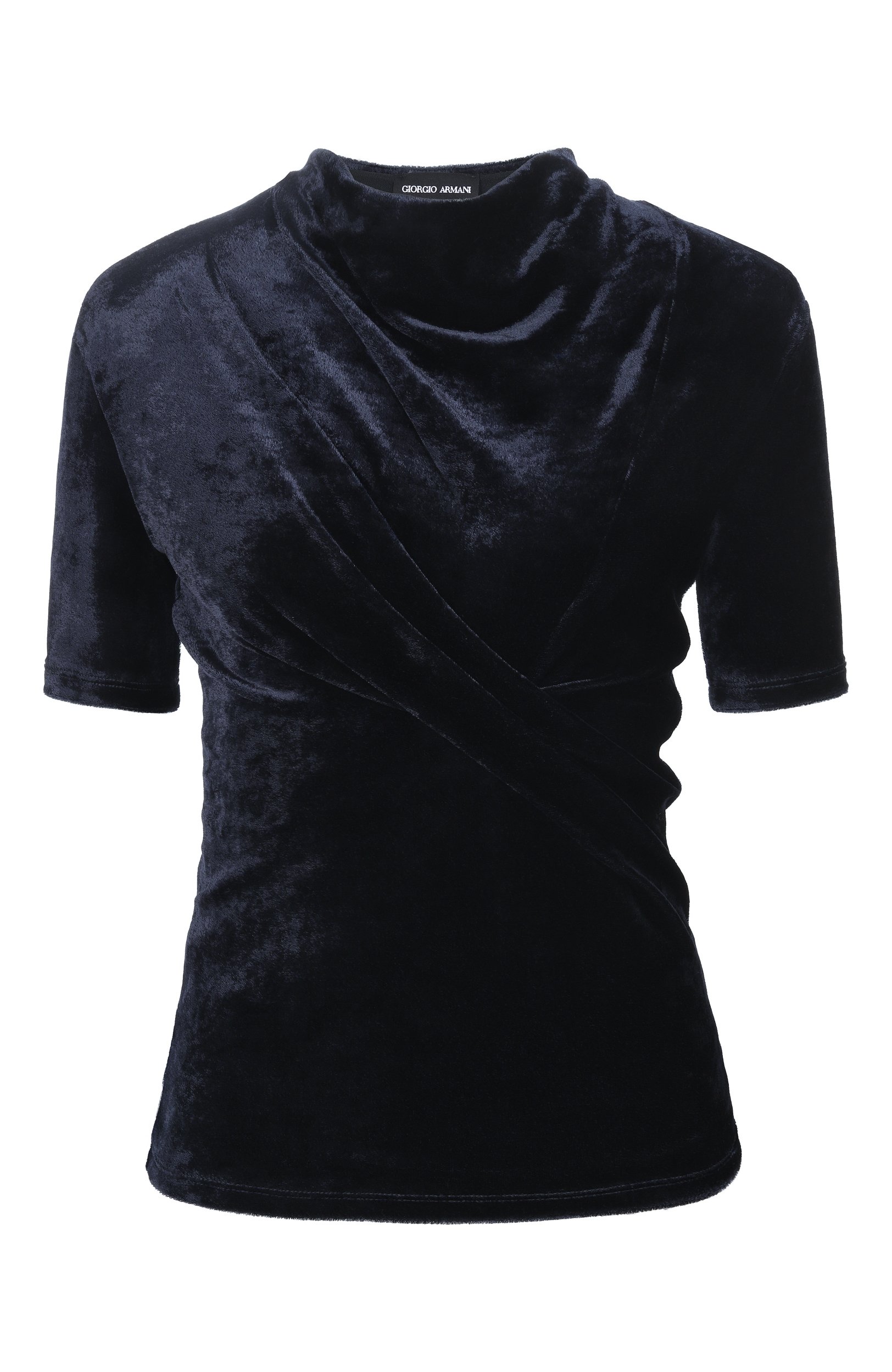 Бархатный топ GIORGIO ARMANI темно-синего цвета по цене 99300 руб., арт. GW004370/AF30126, фото 1 Бархатный топ GIORGIO ARMANI, арт. GW004370/AF30126, фото 1