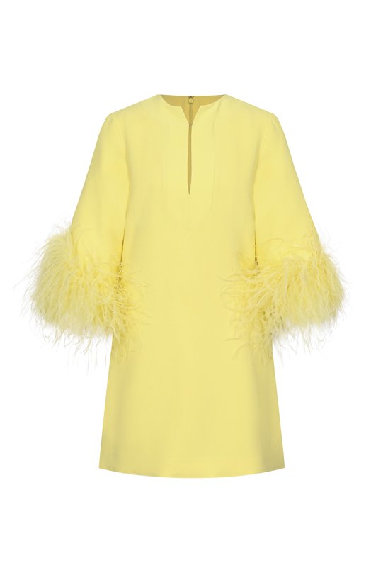 Топ с отделкой перьями Elie Saab T0292ERC26/CD023 Жёлтый T0292ERC26/CD023