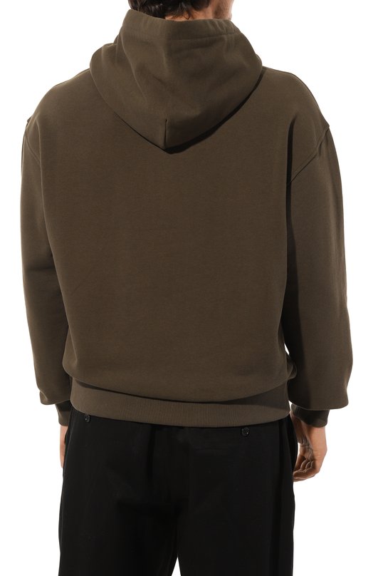 Хлопковое худи Dolce & Gabbana G9ZU0T/G7M4Y Хаки  G9ZU0T/G7M4Y Фото 4