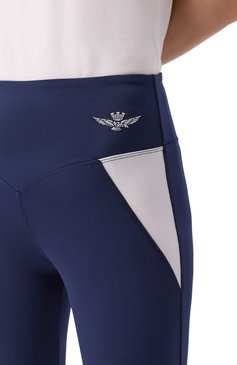 Женские легинсы AERONAUTICA MILITARE темно-синего цвета, арт. PF967DJ676 | Фото 5 (Материал сплава: Проставлено; Драгоценные камни: Проставлено; Длина (брюки, джинсы): Стандартные; Стили: Спорт-шик; Женское Кросс-КТ: Леггинсы-спорт; Материал внешний: Синтетический материал)