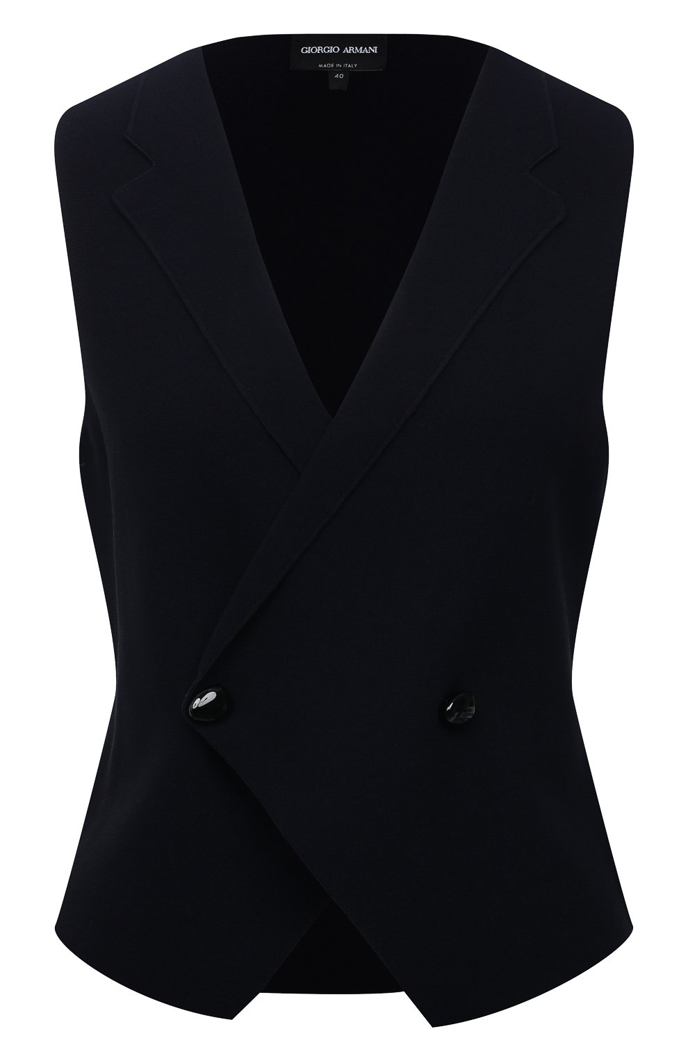 Жилет из вискозы GIORGIO ARMANI темно-синего цвета по цене 105000 руб., арт. 6KAQA1/AMB4Z, фото 1 Жилет из вискозы GIORGIO ARMANI, арт. 6KAQA1/AMB4Z, фото 1
