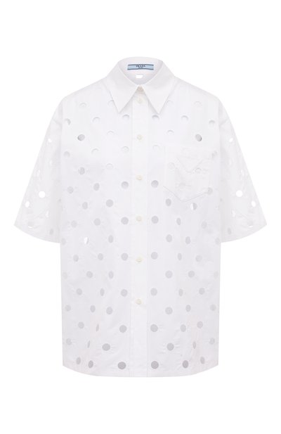 Женская хлопковая рубашка PRADA, арт. P429F-1Y8Q-F0009-211