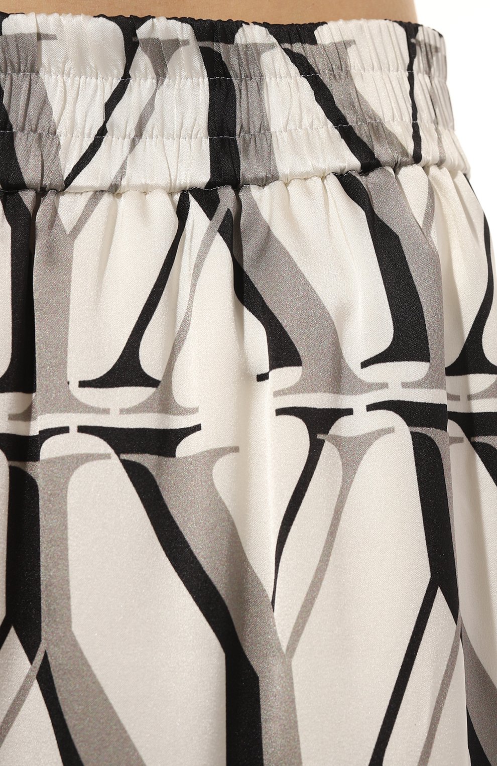 Шелковые брюки YANINA черно-белого цвета по цене 87400 руб., арт. 0-2481С, фото 5 Шелковые брюки YANINA, арт. 0-2481С, фото 5