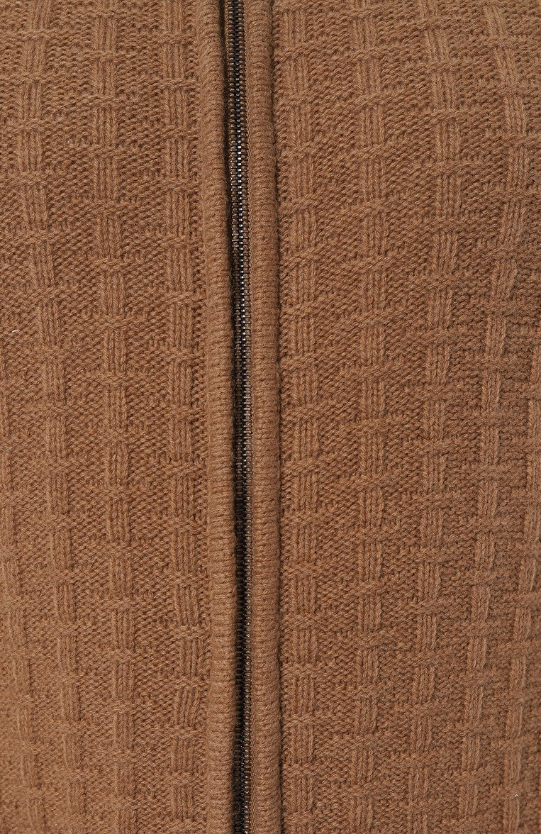 Мужской шерстяной кардиган CANALI бежевого цвета, арт. C0022B/MK01961 | Фото 5 (Длина (для топов): Удлиненные; Материал внешний: Шерсть; Рукава: Длинные; Стили: Кэжуэл; Мужское Кросс-КТ: Кардиган-одежда; Big sizes: Big Sizes; Застежка: Молния; Автоматизация ТО: Проставлено; Автоматизация состава: Проставлено)