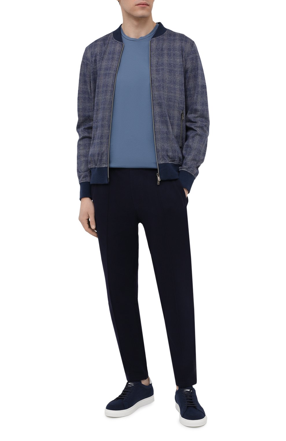 Хлопковый бомбер CAPOBIANCO синего цвета по цене 52100 руб., арт. 10M451.QU00., фото 2 Хлопковый бомбер CAPOBIANCO, арт. 10M451.QU00., фото 2