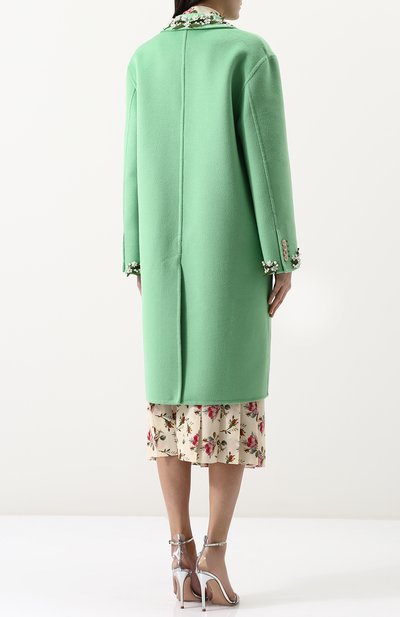 Шерстяное пальто свободного кроя с декоративной отделкой GUCCI, арт. 495133/ZKZ37, фото 4