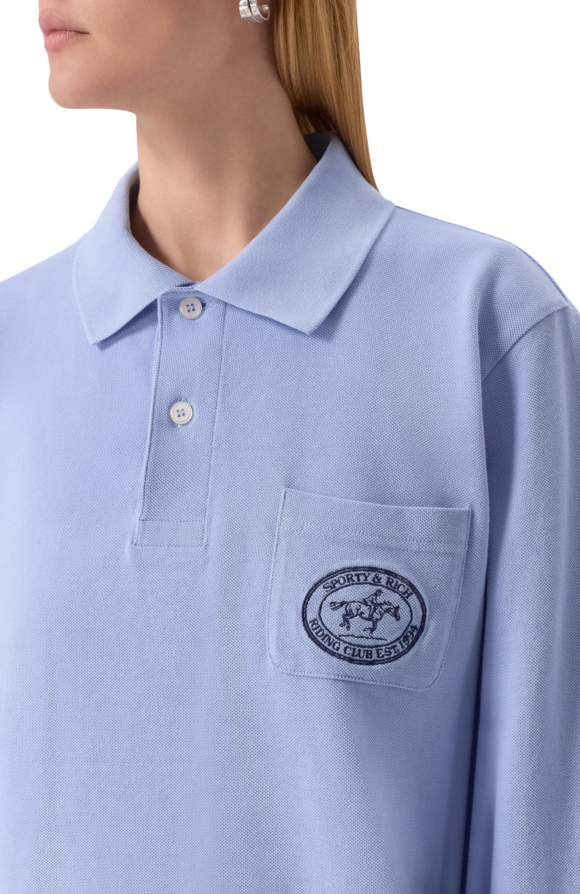 Хлопковое поло SPORTY AND RICH, арт. T0086612244BL59, фото 5