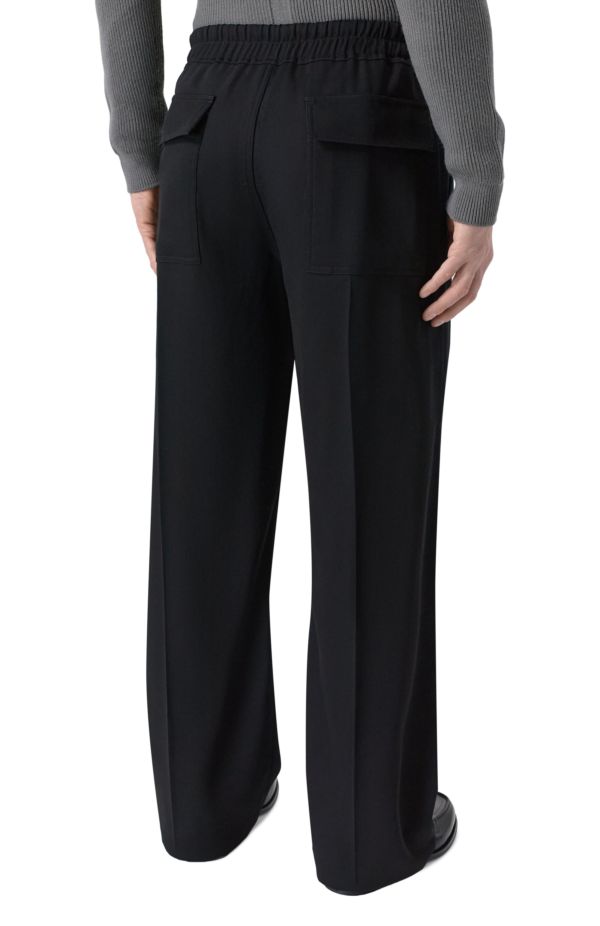 Шерстяные брюки RICK OWENS черного цвета по цене 108000 руб., арт. RU01F2378/WT, фото 4 Шерстяные брюки RICK OWENS, арт. RU01F2378/WT, фото 4