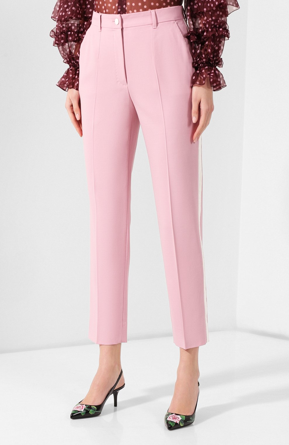 Брюки из смеси шерсти и шелка DOLCE & GABBANA, арт. FTBPAT/FUBAJ, фото 3