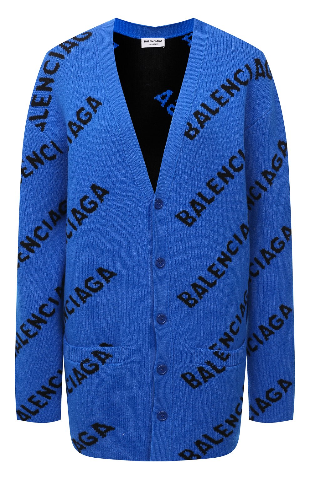 Шерстяной кардиган BALENCIAGA синего цвета по цене 130500 руб., арт. 659676/T1567, фото 1 Шерстяной кардиган BALENCIAGA, арт. 659676/T1567, фото 1