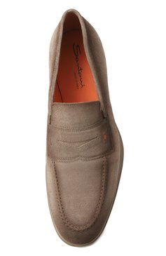 Мужские замшевые лоферы easy on SANTONI бежевого цвета, арт. MGEG18964TAUXGEX | Фото 6 (Нос: Не проставлено; Материал внешний: Натуральная кожа, Замша; Материал внутренний: Натуральная кожа; Материал сплава: Проставлено; Стили: Кэжуэл)