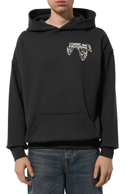 Хлопковое худи Comme des Fuckdown CFABM01335 Серый  CFABM01335 Фото 3