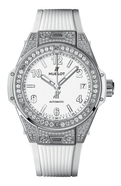 Женские часы big bang one click steel white pave HUBLOT, арт. 465.SE.2010.RW.1604
