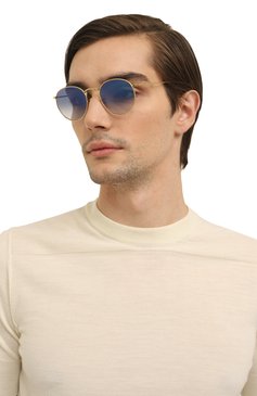 Женские солнцезащитные очки RAY-BAN голубого цвета, арт. 3447N-001/3F | Фото 3 (Кросс-КТ: С/з-унисекс; Региональные ограничения белый список (Axapta Mercury): Не проставлено; Нос: Не проставлено; Тип очков: С/з; Материал: Металл; Очки форма: Круглые; Оптика Гендер: оптика-унисекс)