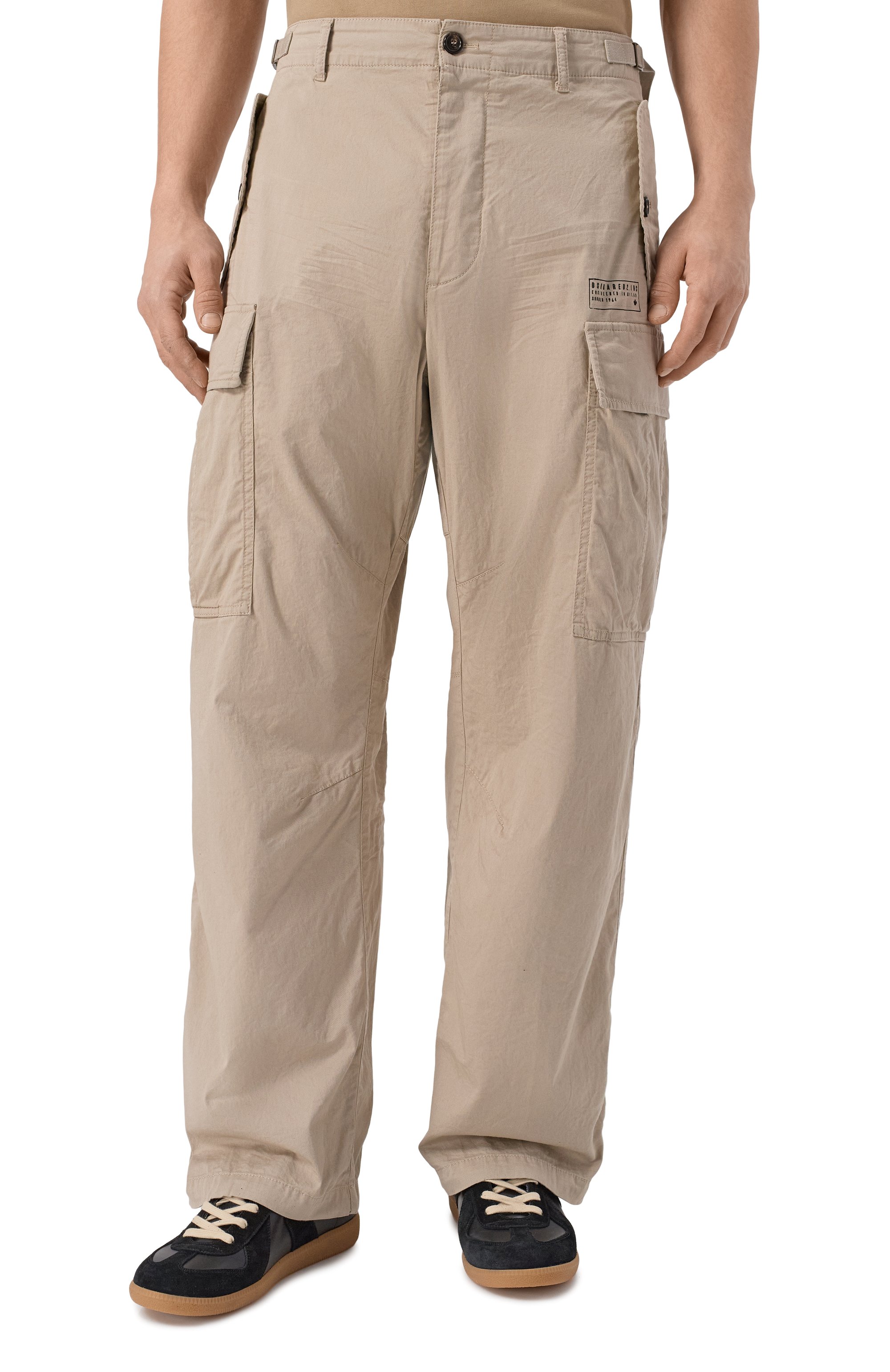 Хлопковые брюки-карго DSQUARED2 бежевого цвета по цене 98750 руб., арт. S74KB1115/S35175, фото 3 Хлопковые брюки-карго DSQUARED2, арт. S74KB1115/S35175, фото 3