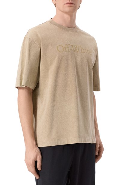 Хлопковая футболка OFF-WHITE, арт. 0MAA120F25JER000, фото 3