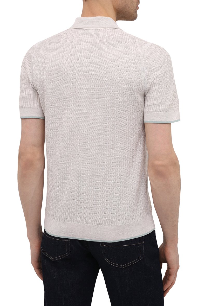 Поло из шелка и льна ZEGNA, арт. UWF96/C32, фото 4