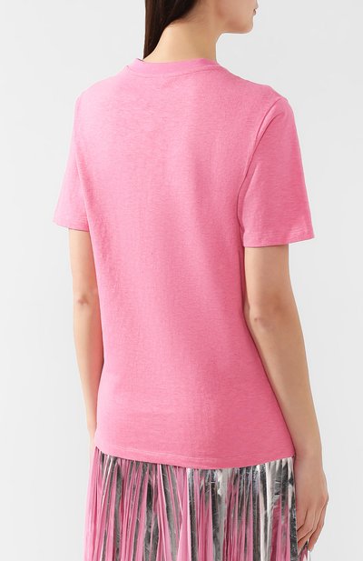 Футболка из смеси хлопка и льна LOEWE фуксия цвета по цене 29950 руб., арт. H6199720CR/W, фото 4 Футболка из смеси хлопка и льна LOEWE, арт. H6199720CR/W, фото 4