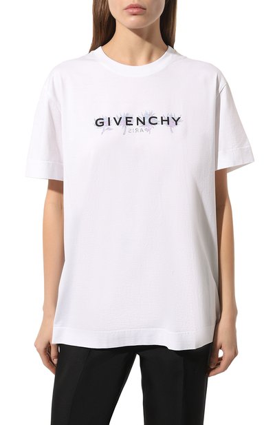 Хлопковая футболка GIVENCHY белого цвета по цене 64650 руб., арт. BW707Z3/ZBC100, фото 3 Хлопковая футболка GIVENCHY, арт. BW707Z3/ZBC100, фото 3