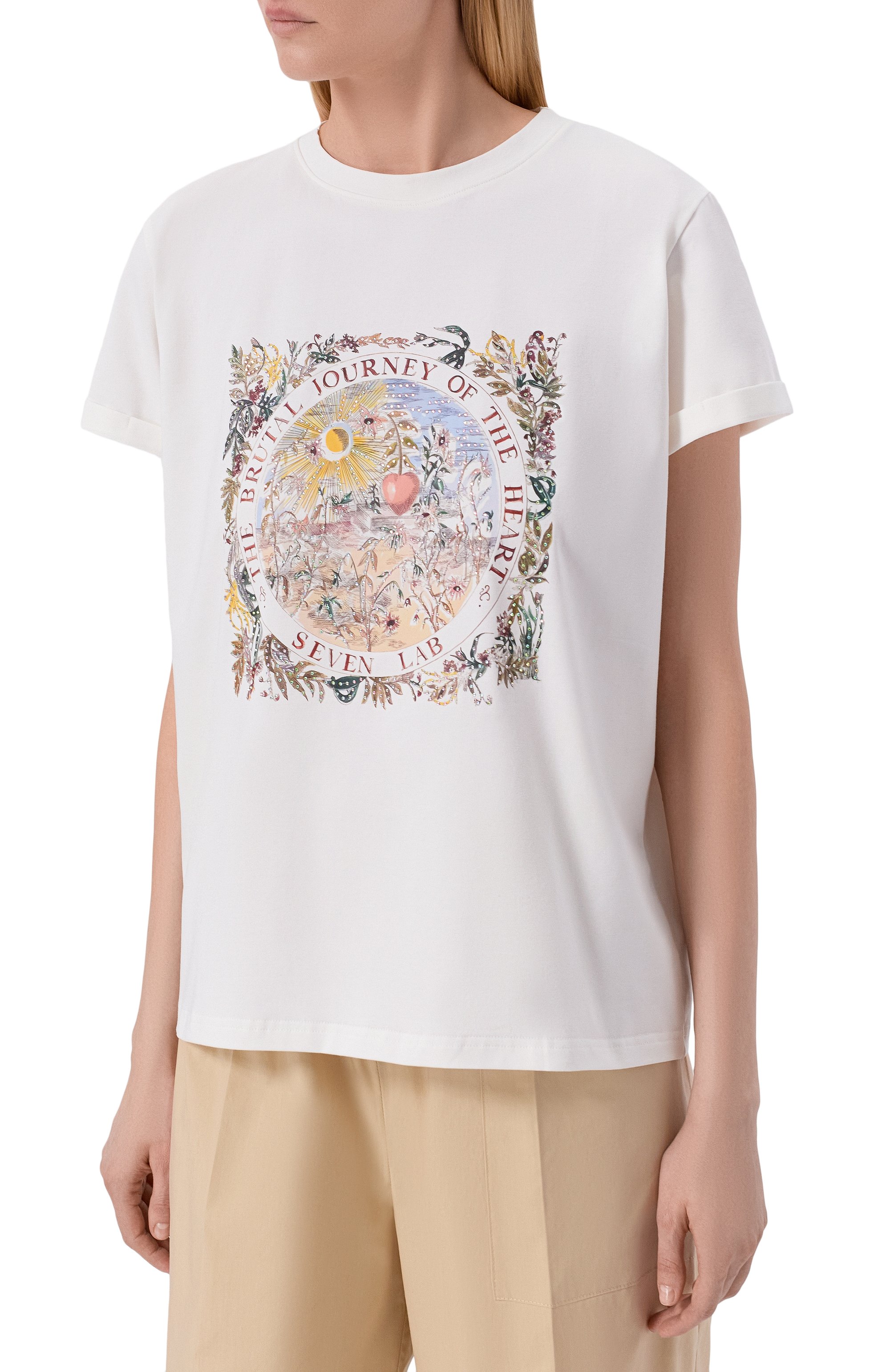 Хлопковая футболка SEVEN LAB белого цвета по цене 14280 руб., арт. CTR1.01.100.257.161, фото 3 Хлопковая футболка SEVEN LAB, арт. CTR1.01.100.257.161, фото 3