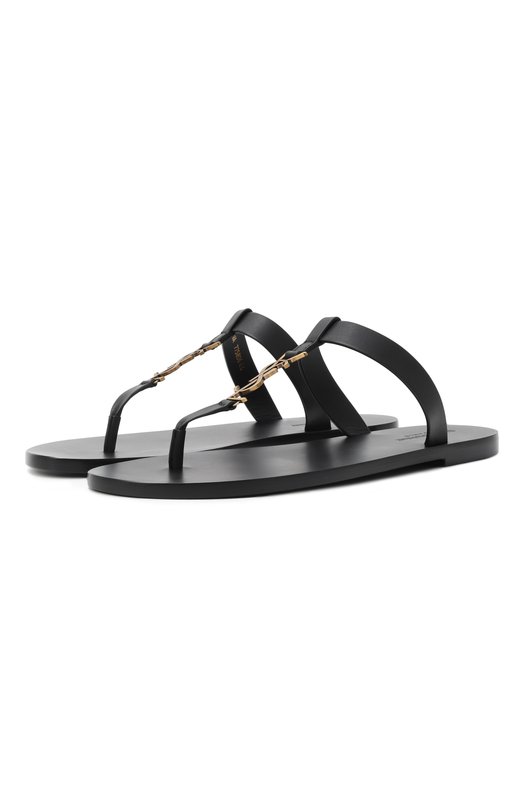 Кожаные шлепанцы Cassandre Saint Laurent 775806/DWETT Чёрный 775806/DWETT