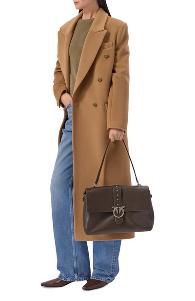 Сумка love one extra slouchy PINKO темно-коричневого цвета по цене 53500 руб., арт. 105067/A0Q0, фото 3 Сумка love one extra slouchy PINKO, арт. 105067/A0Q0, фото 3