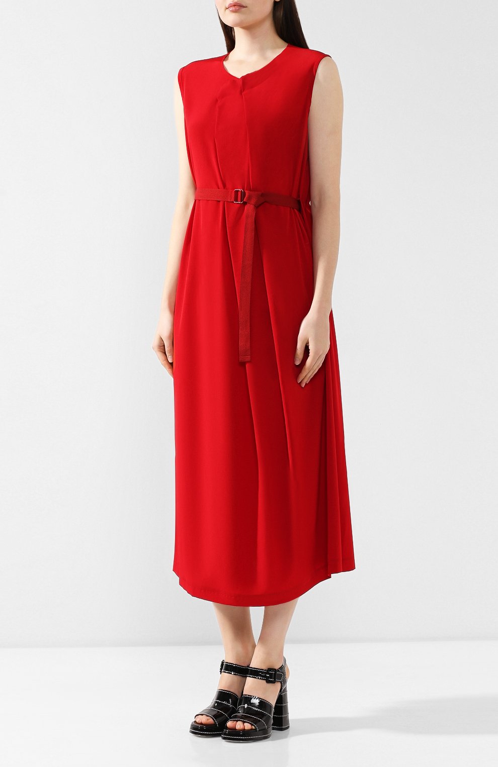 Платье с поясом YOHJI YAMAMOTO, арт. YJ-D04-500, фото 3