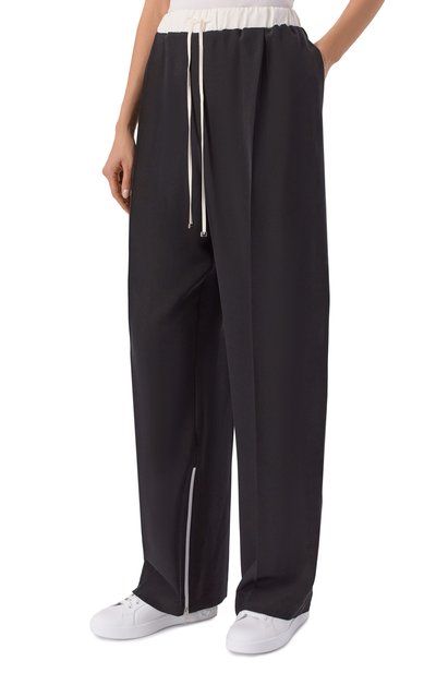 Шелковые брюки KITON черного цвета по цене 199500 руб., арт. D61105K0942H, фото 3 Шелковые брюки KITON, арт. D61105K0942H, фото 3