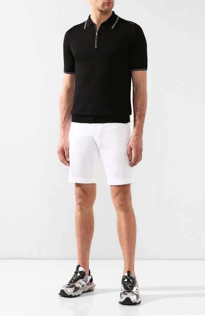 Шелковое поло с отделкой из кожи аллигатора ZILLI, арт. MBR-PZ032-SECR1/MC02/AMIS, фото 2