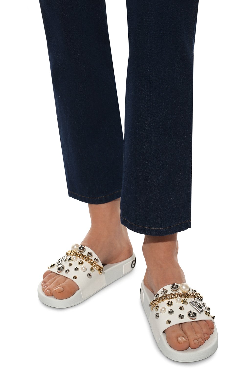 Комбинированные шлепанцы saint barth DOLCE & GABBANA, арт. CW1990/AY082, фото 3