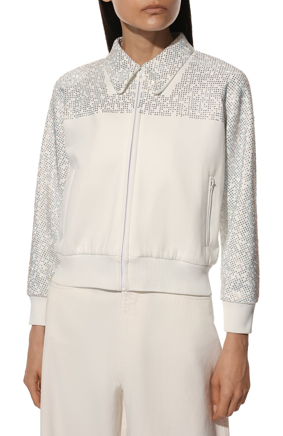 Куртка с отделкой стразами MIU MIU, арт. MJL787-1ZPB-F0009, фото 3