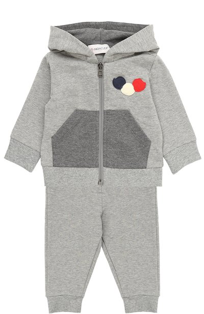 Спортивный костюм из хлопка с аппликациями MONCLER ENFANT, арт. C2-951-88084-05-80996, фото 1