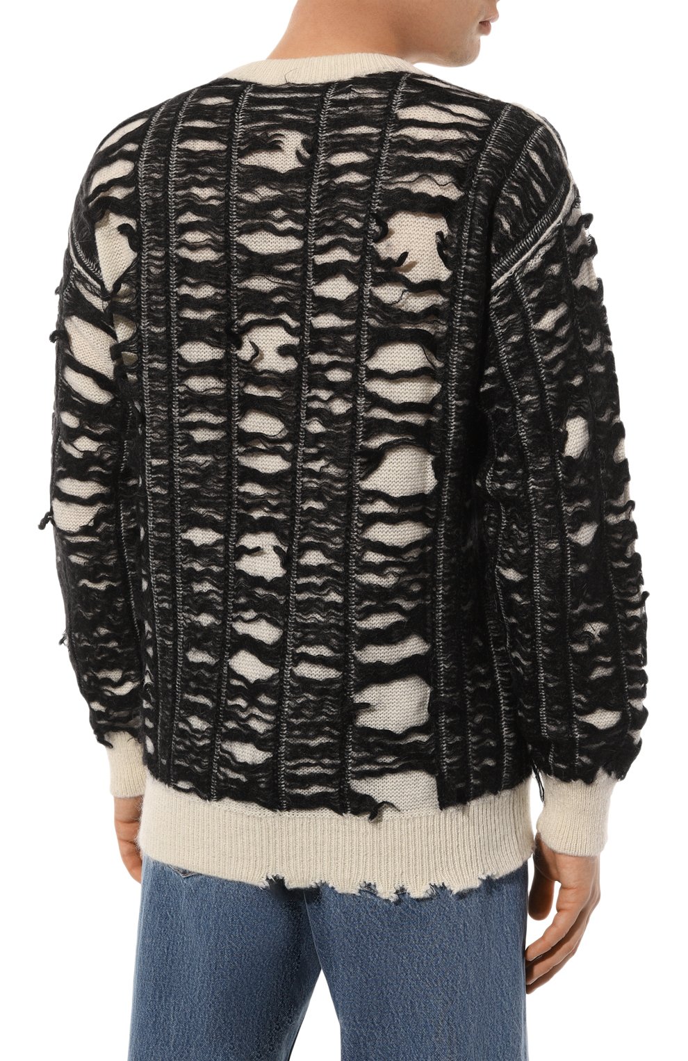 Шерстяной свитер ISABEL BENENATO черно-белого цвета по цене 59950 руб., арт. UK11F23, фото 4 Шерстяной свитер ISABEL BENENATO, арт. UK11F23, фото 4