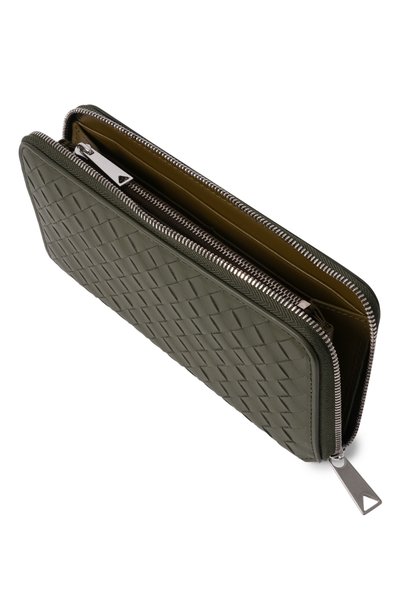 Кожаное портмоне BOTTEGA VENETA хаки цвета по цене 127500 руб., арт. 861796/V6PD1_001, фото 3 Кожаное портмоне BOTTEGA VENETA, арт. 861796/V6PD1_001, фото 3