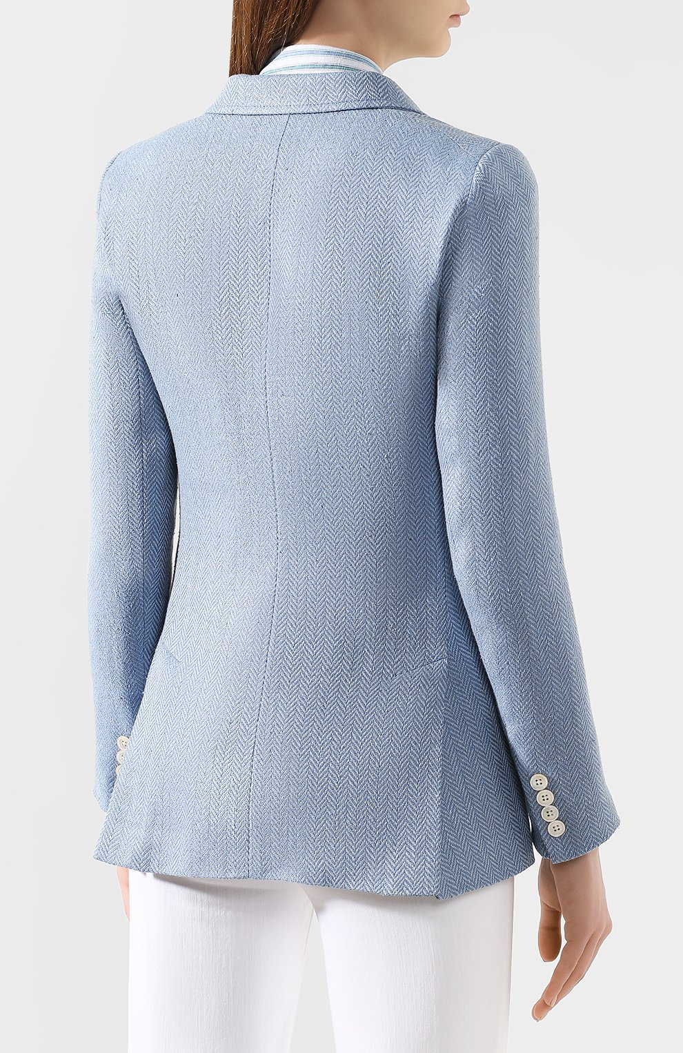 Жакет из смеси льна и шелка POLO RALPH LAUREN синего цвета по цене 72600 руб., арт. 211780939, фото 4 Жакет из смеси льна и шелка POLO RALPH LAUREN, арт. 211780939, фото 4