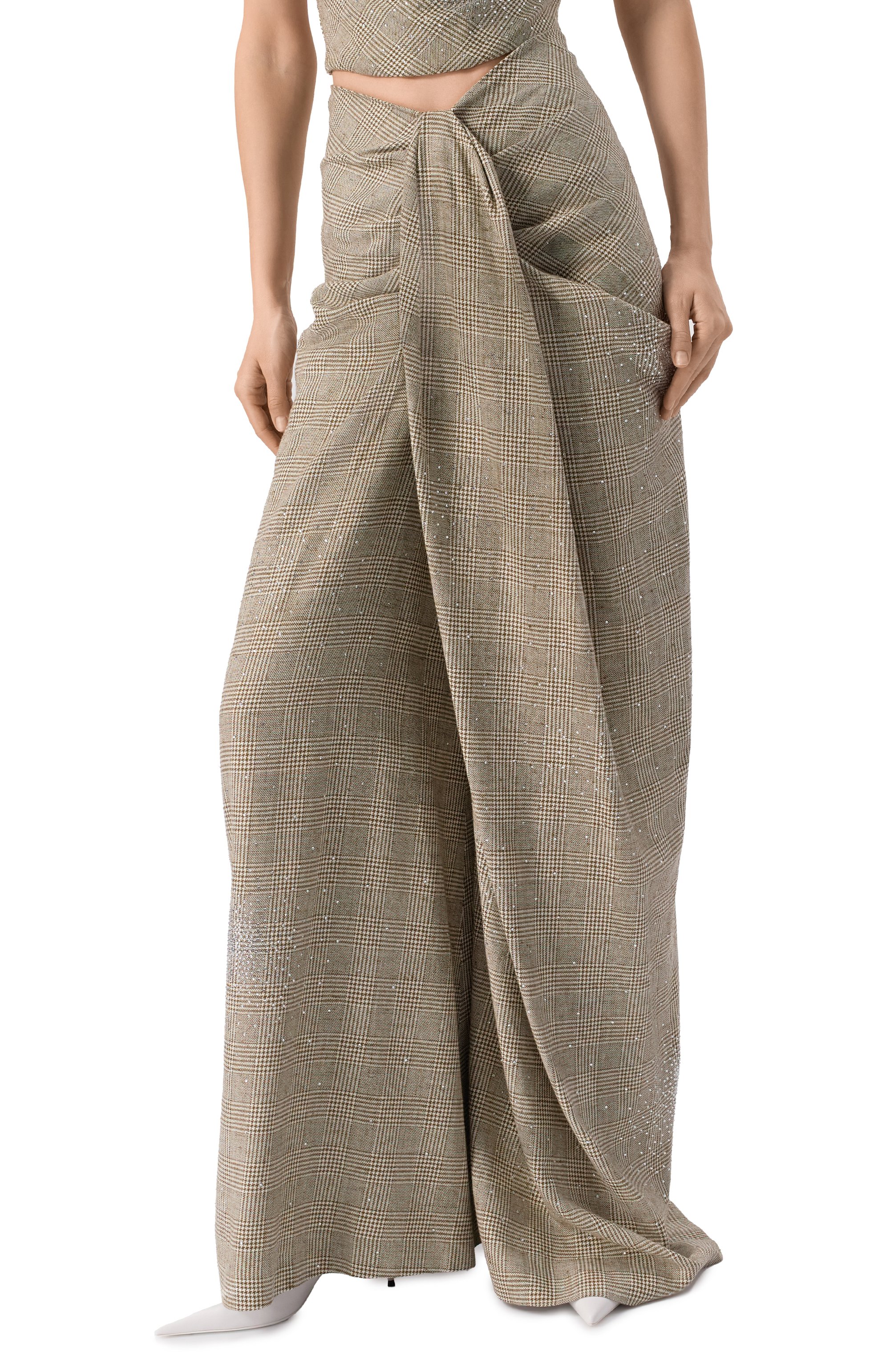 Брюки из вискозы и хлопка с отделкой стразами GIUSEPPE DI MORABITO, арт. 04SSPA117C 04427, фото 3