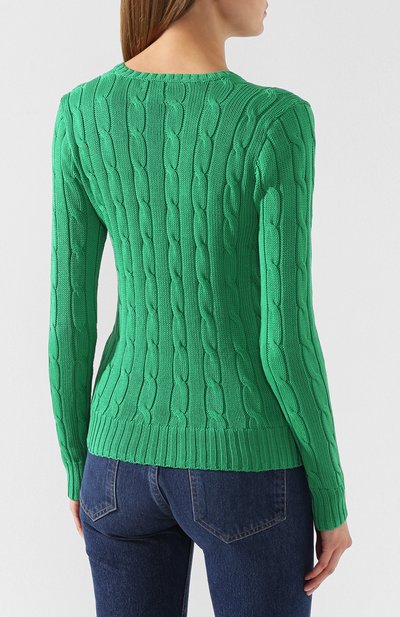 Хлопковый пуловер POLO RALPH LAUREN зеленого цвета по цене 19650 руб., арт. 211580008/0S191C09, фото 4 Хлопковый пуловер POLO RALPH LAUREN, арт. 211580008/0S191C09, фото 4