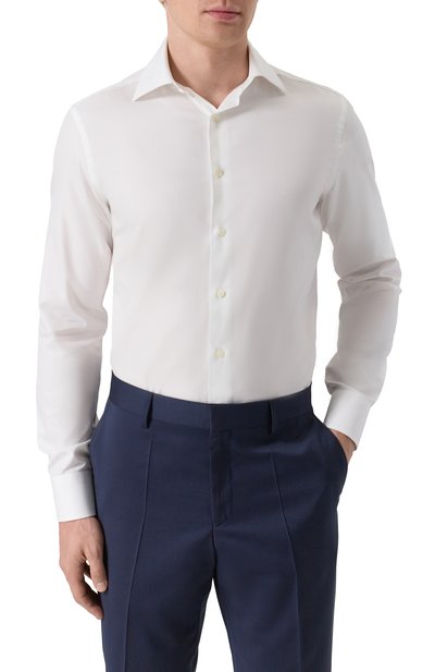 Хлопковая сорочка CANALI белого цвета по цене 36450 руб., арт. CCLX018/GA03312, фото 3 Хлопковая сорочка CANALI, арт. CCLX018/GA03312, фото 3