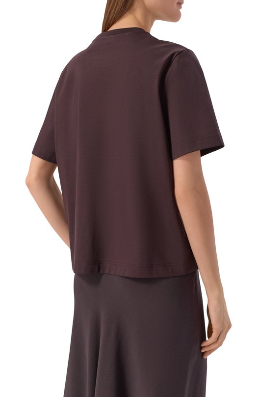 Хлопковая футболка Agnona TT1109E/Y2050E Коричневый  TT1109E/Y2050E Фото 4