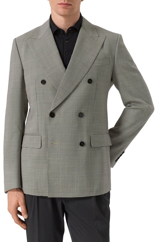 Шерстяной пиджак Dolce & Gabbana G2QS7T/FQ20I Серый  G2QS7T/FQ20I Фото 5