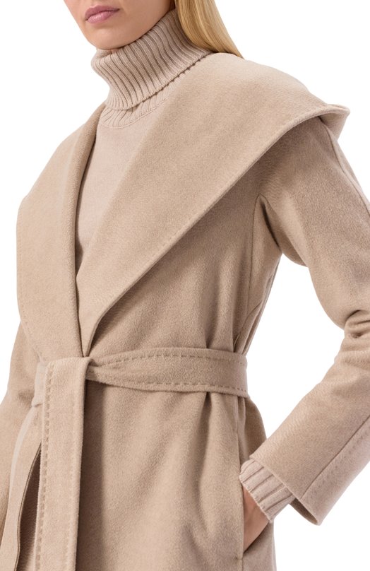Кашемировое пальто Max Mara Studio DANT0N Бежевый  DANT0N Фото 5